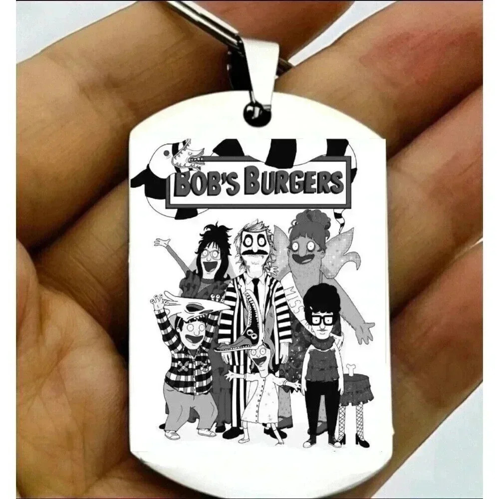 Bob's Burger Halloween Beetlejuice Custom Funny Cute Family Keychain